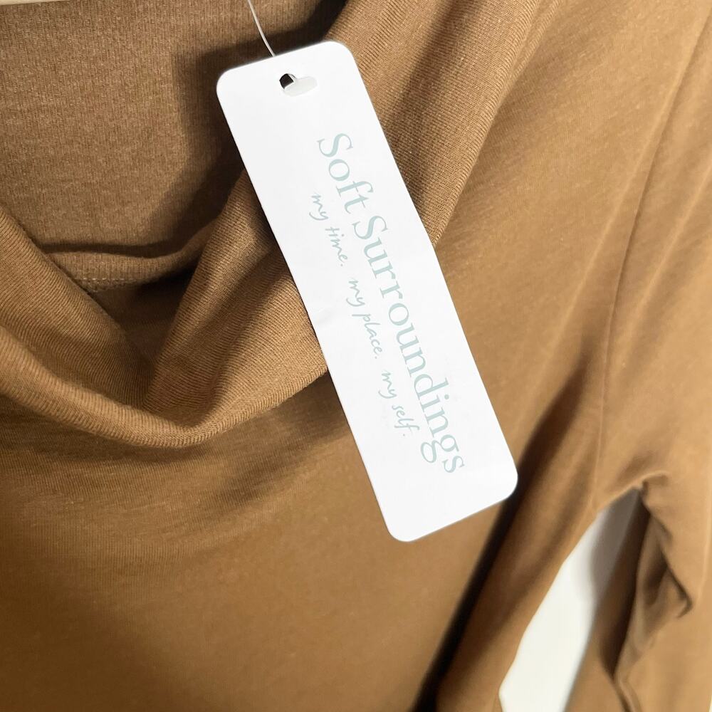 Soft Surroundings Paula Cocoa Brown Belted Sweater Knit Midi Dress PXS - Picture 8 of 12